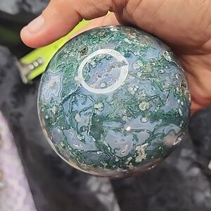 Moss Agate 80mm Sphere. No Cancelations or Return